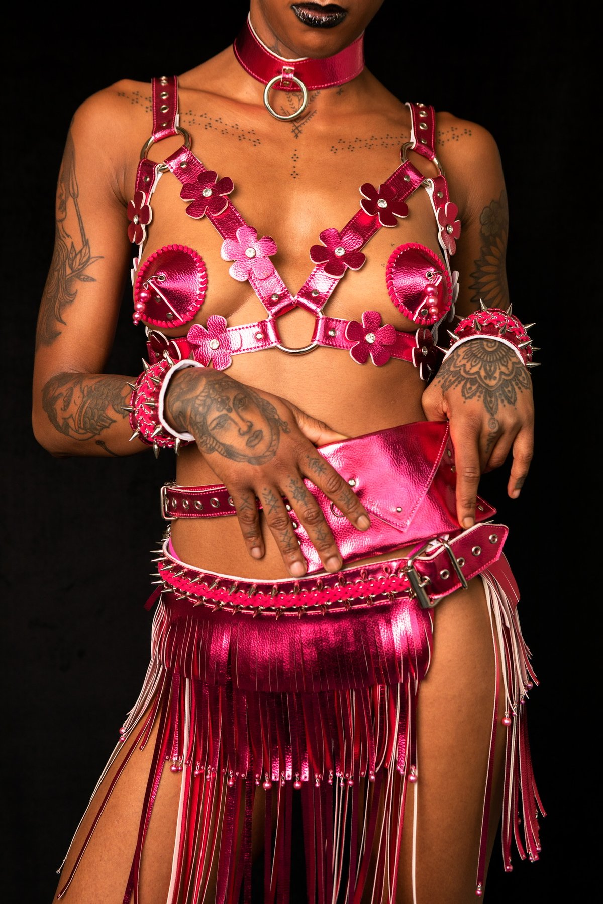 Image of Flower cage bra harness