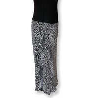 Image 3 of Vintage 90s Bias Cut Black and White Floral Print Reversible Midi Skirt - XL 
