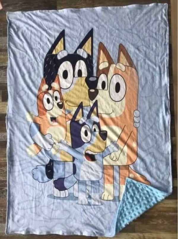 Image of Bluey and family minky blanket