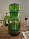 Grand pot d'apothicaire, en verre soufflé, vintage, 