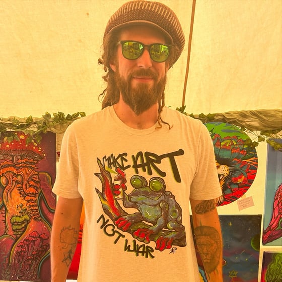 Image of Make Art Not War tshirt (Frogger edition)