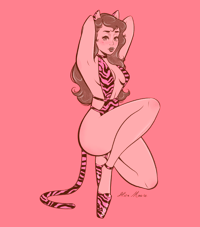 Pink tiger babe print