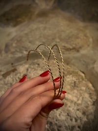 Image 2 of Tiny Twisted Brass Cuff Bracelet