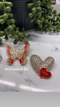Red brooch set
