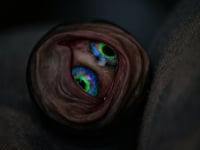 Image 2 of Custom Swappable Phone Grip for smartphones, glow in the dark double iris, reflective pupil