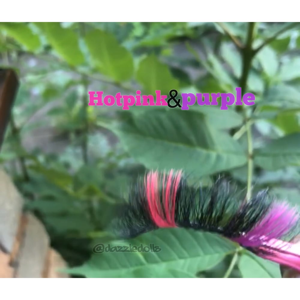 Image of Hotpink & purple coloured lashes love heart box