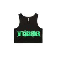 Image 1 of WITCHGRINDER - WOMENS TOXIC GREEN CROP TOP