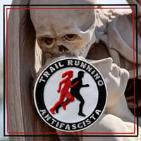 Image 5 of Trail Running Antifa. Embroidered patch + sticker