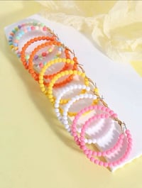 Image 1 of Set of 5  Beaded Hoop Earrings