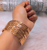 Image 2 of 12 Pieces Gold Plated Bangles Set_GPB_1211