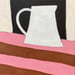 Image of White Jug on Stripes