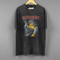Image 1 of Berserk Guts Premium T-Shirt – Japanese Anime, Washed Unisex Cotton Tee for Men & Women