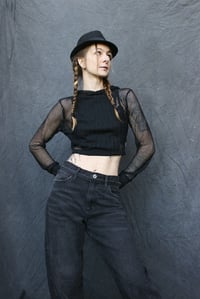 Image 3 of NYRA hoodie, black mesh