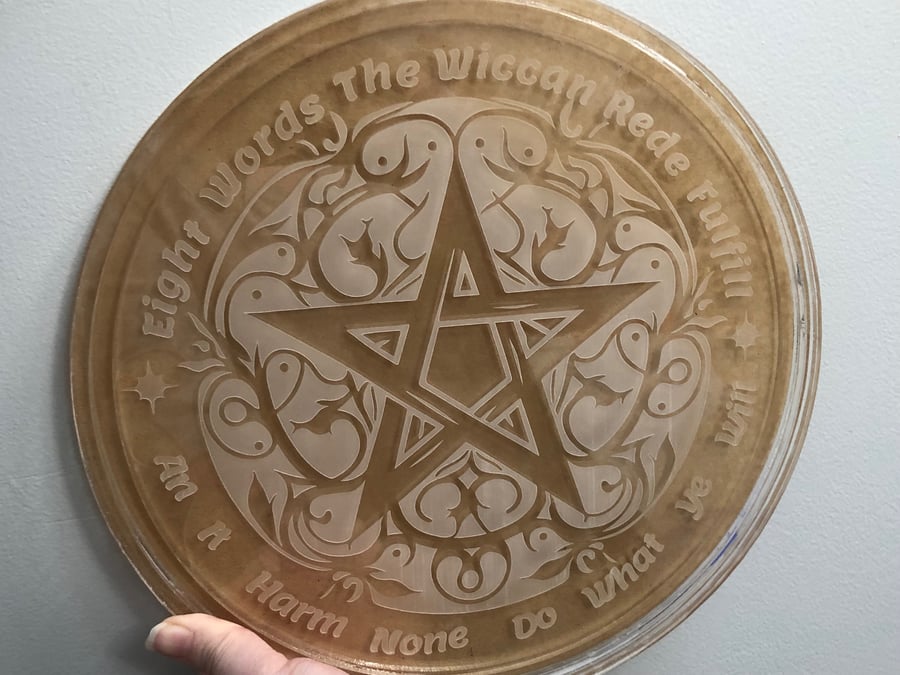 Image of Pentacle with Vines Wiccan Rede Silicone Mold