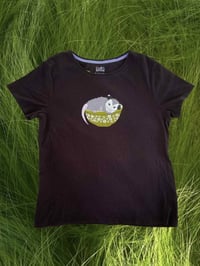 Image 1 of spring blossom possum black repurposed t-shirt 
