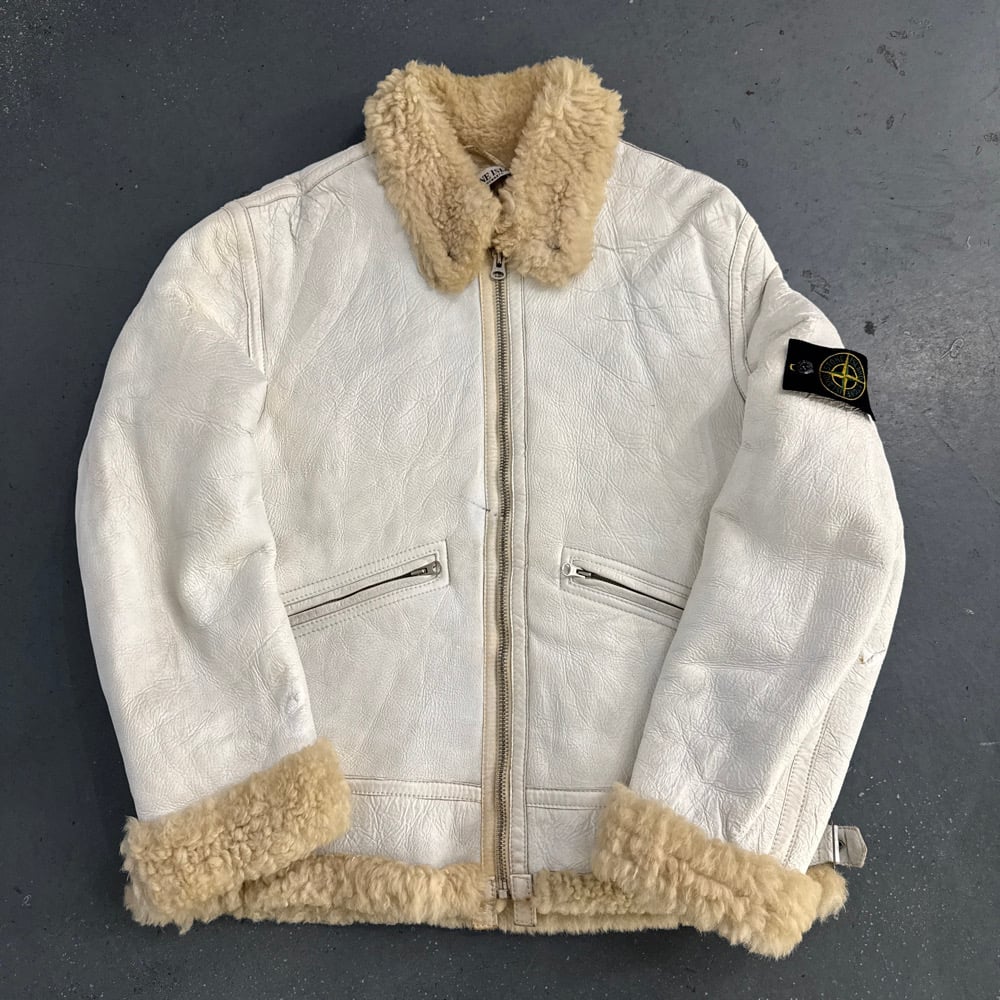 Image of AW 2006 Stone Island Hand Painted Shearling Jacket, size large