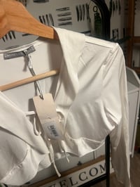 Image 2 of NWT crop ruffle tie top