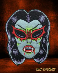 Vintage Vampire Mask Iron on Patch
