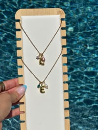 Image 4 of Ocean Charm Initial Necklace 