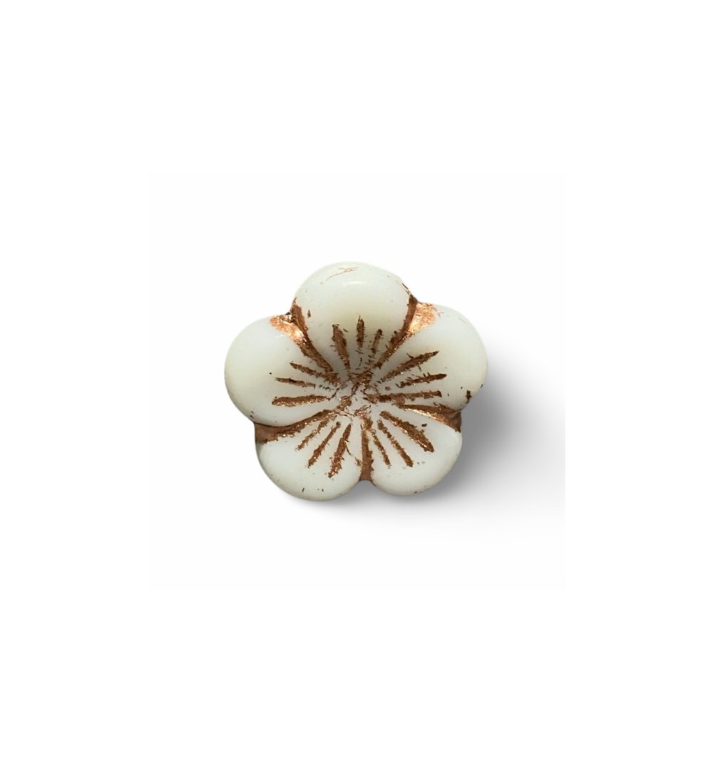 WHITE AND COPPER LAPEL PIN