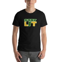 Image 4 of STAY LIT GREEN/GOLD 2 Short-Sleeve Unisex T-Shirt