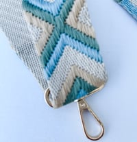 Image 4 of Blue and Beige Woven Strap