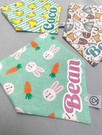 Image 3 of Easter / Spring Personalised Bandanas / Rubber Ducks/ Rabbits and Carrots / April Showers