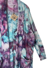 Image 7 of XL Sweater Cardigan w/ Pockets in Cool Interstellar Snow Dye