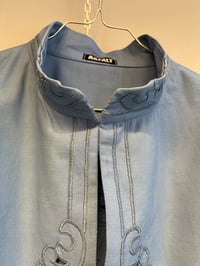 Image 2 of Blue puff sleeve shirt (l-xl)