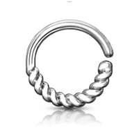 Silver Braided Septum Hoop