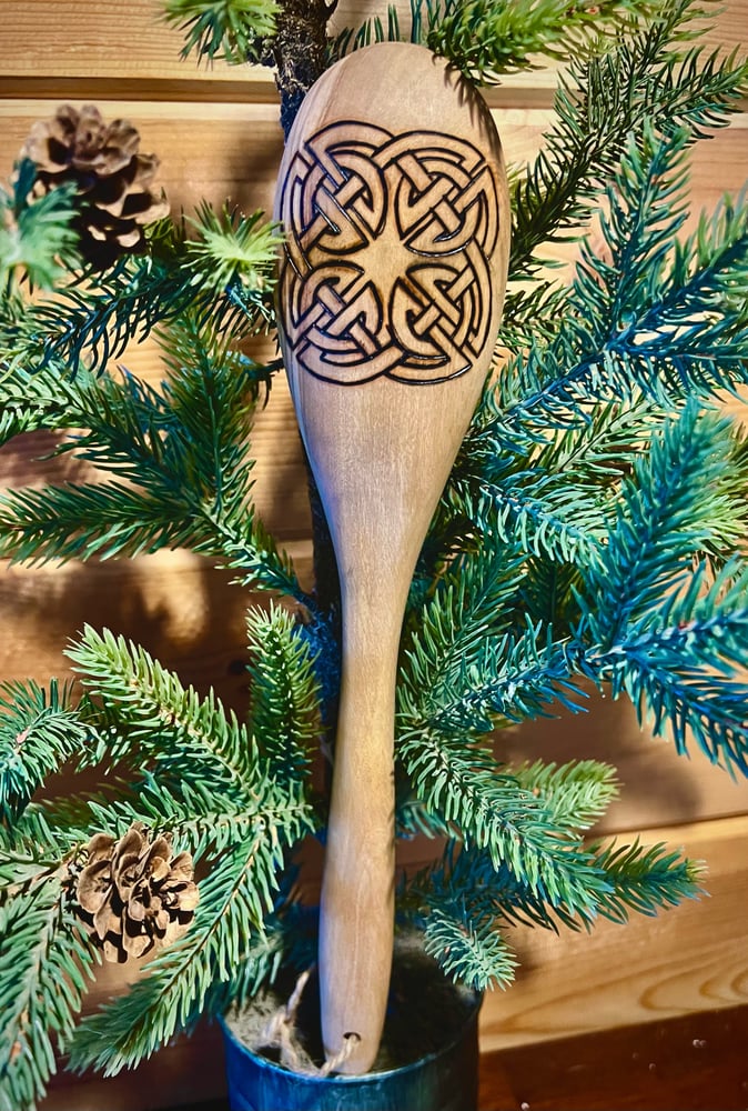 Image of Celtic Knot Olivewood Spoon 2