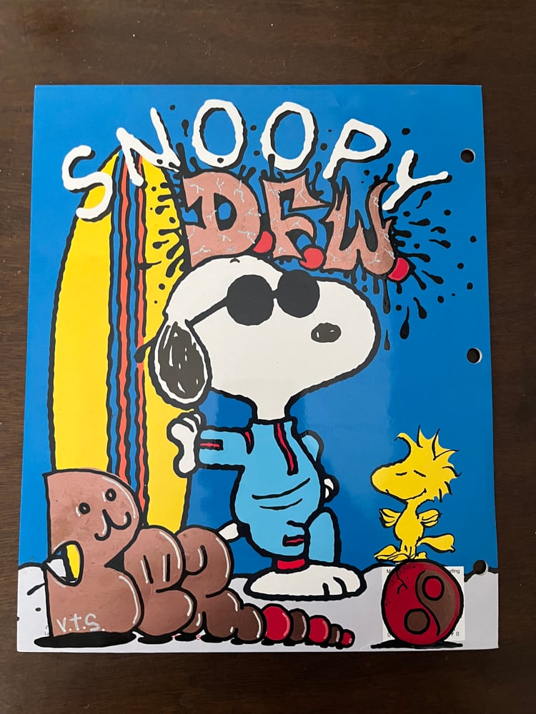 Image of Painted snoopy folder 