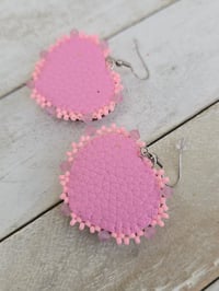 Image 3 of Pink Heart earrings 