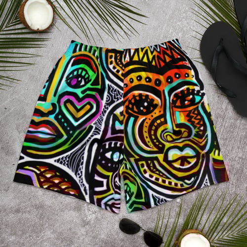 Image of Men's Recycled Athletic Shorts - Faces