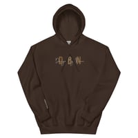 CHOCOLATE/WHITE/BLACK/OLD GOLD EMBROIDERED HOODIE