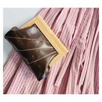 Image 2 of Chocolate Leather & Timber Clutch 