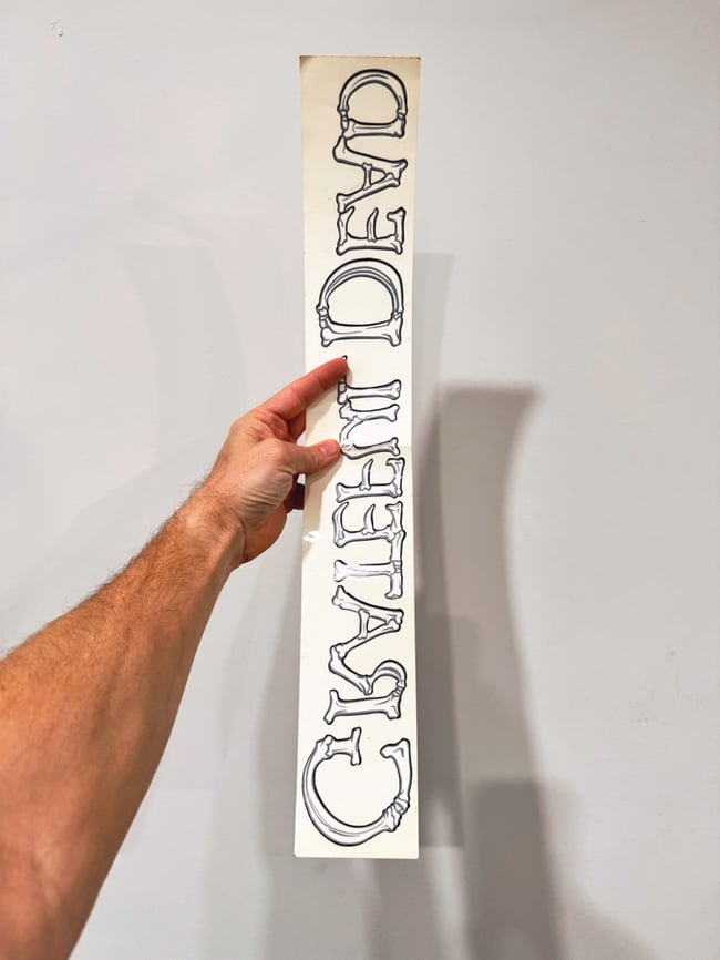 1980s ‘Grateful Dead’ Bone Font 20” Sticker