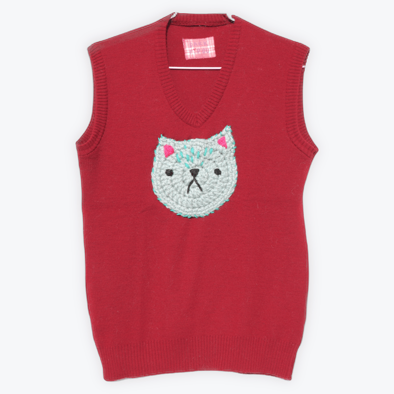 Pull Sans Manche Chat Image 3