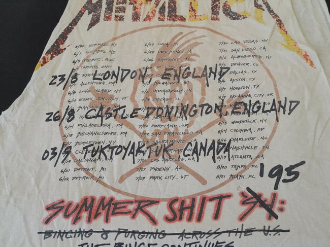 1995 Metallica Cit Off T-Shirt