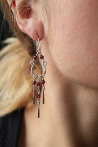 Image 3 of Mini Sterling Silver + Crystal Chandelier Earrings (2)