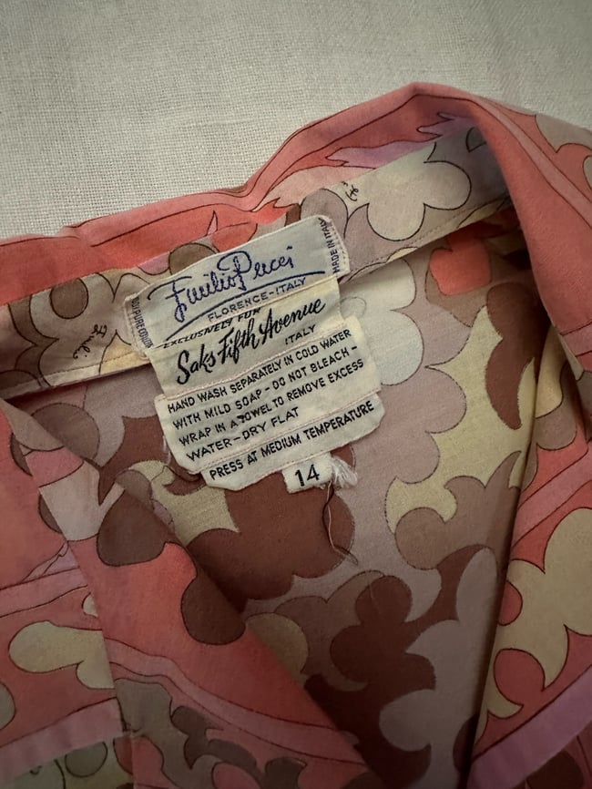 late 1960s Emilio PUCCI cotton blouse