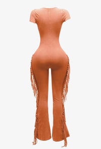 Image 3 of Mineral Washed Fringed Jumpsuit 