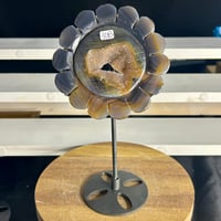 Image 2 of Druzy Agate Sunflower On Stand (30B)