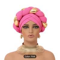 Image 3 of New African Ethnic Sponge Twist Braid Turban Hat