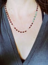boho garnet and turquoise necklace