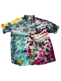 Image of 2XL Blue Geode Short Sleeve Button Up