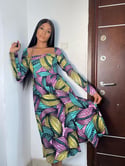 Jeane African Print Midi Dress With Invisible zipper