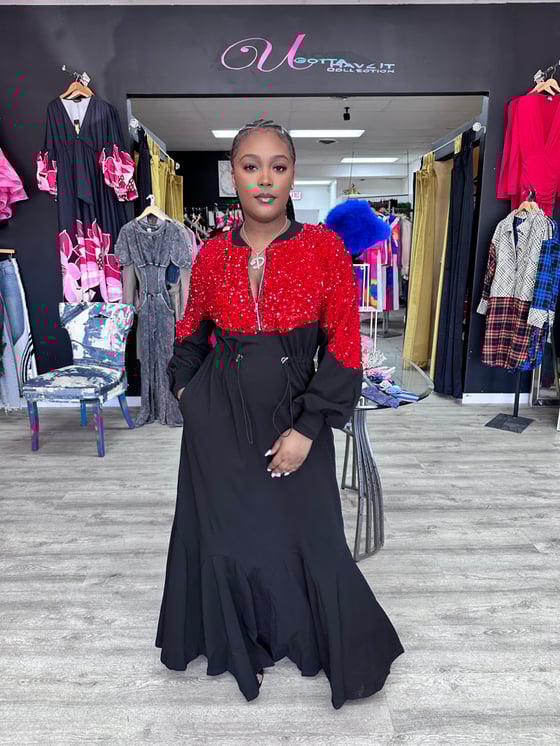 Image of Sequin Candy Maxi Dress w/pockets