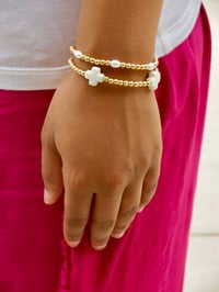 Gold Pearl Bracelet set
