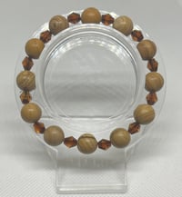Beige and Brown Glass Bead